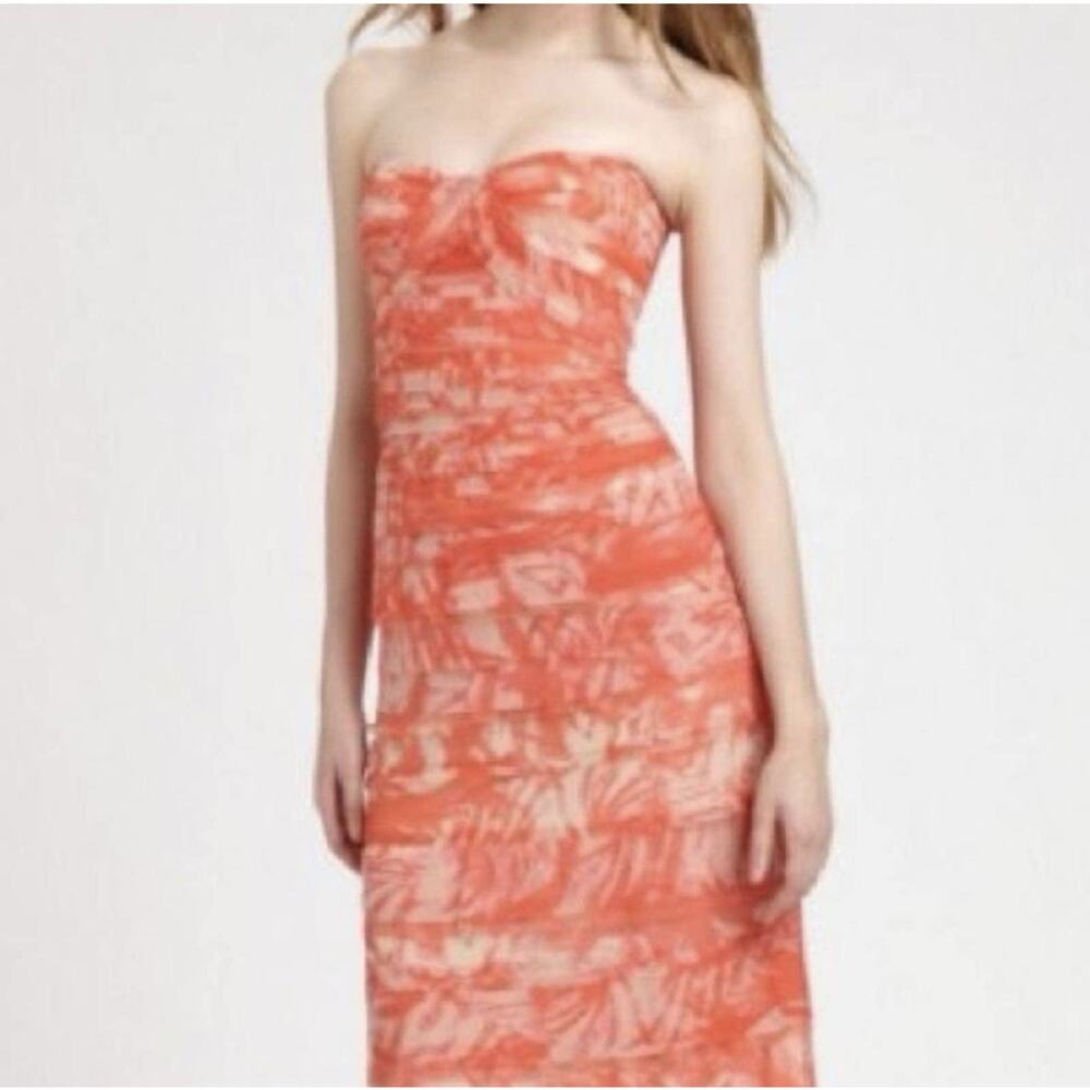 BCBGMaxazria women’s formal midi dress sweetheart cut Sz. 6 strapless